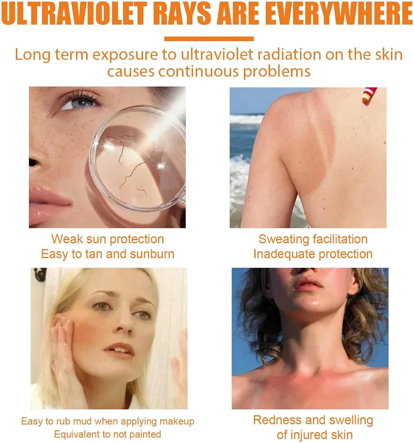 Солнцезащитное молочко Moisturizing Long Lasting Sunscreen Generic 50ml белый — фото 4