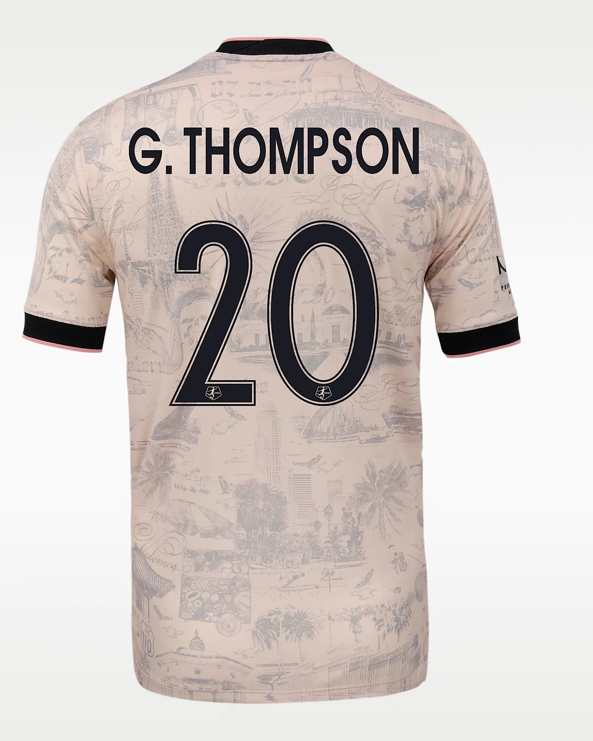 Мужская футболка Nike Dri-FIT NWSL Replica Jersey Giselle Thompson Angel City FC 2025 Stadium Away, Light Soft Pink/Atmosphere Grey — фото 2