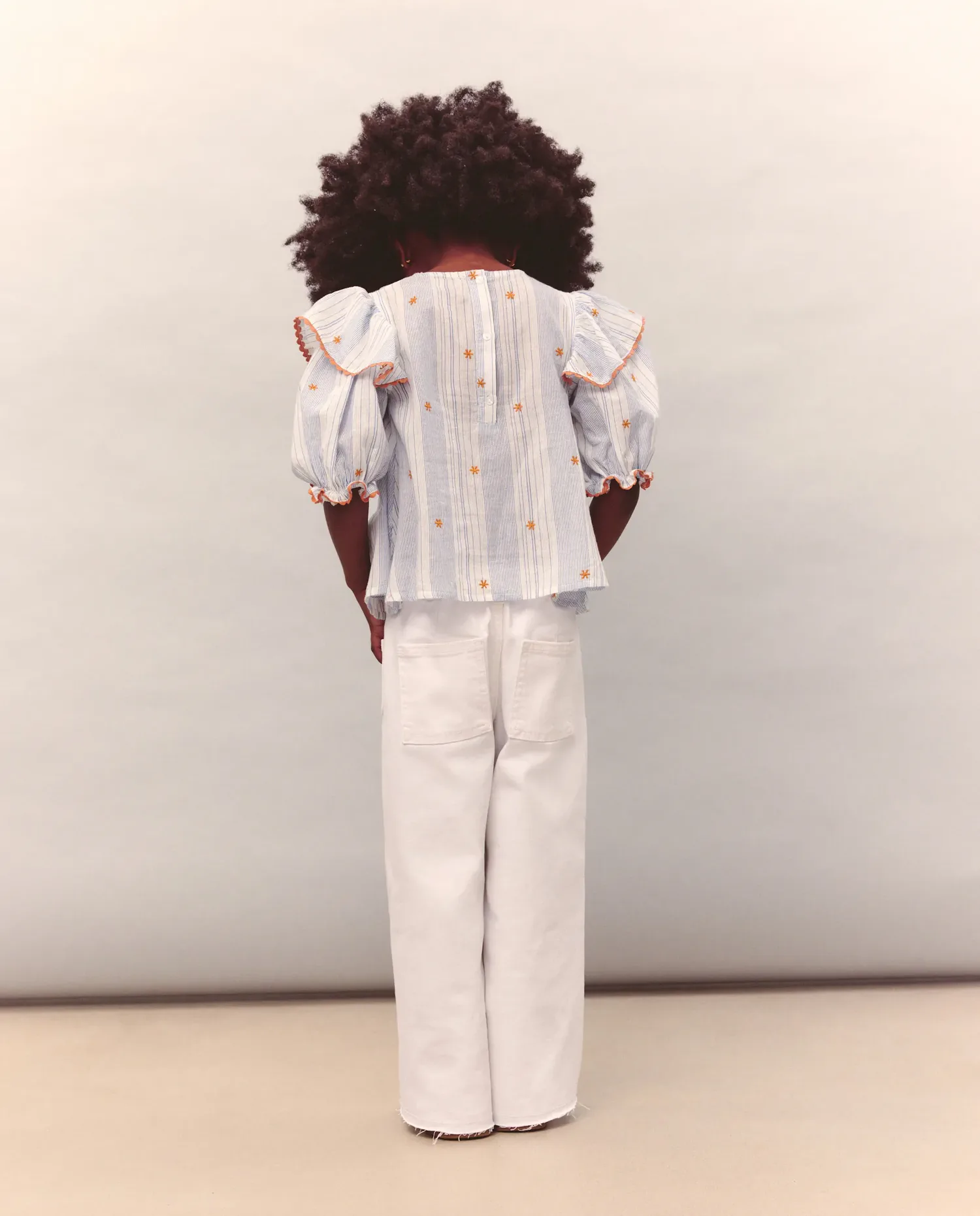 Детские брюки из саржи широкие Kids El Corte Inglés, Blanco Roto — фото 3