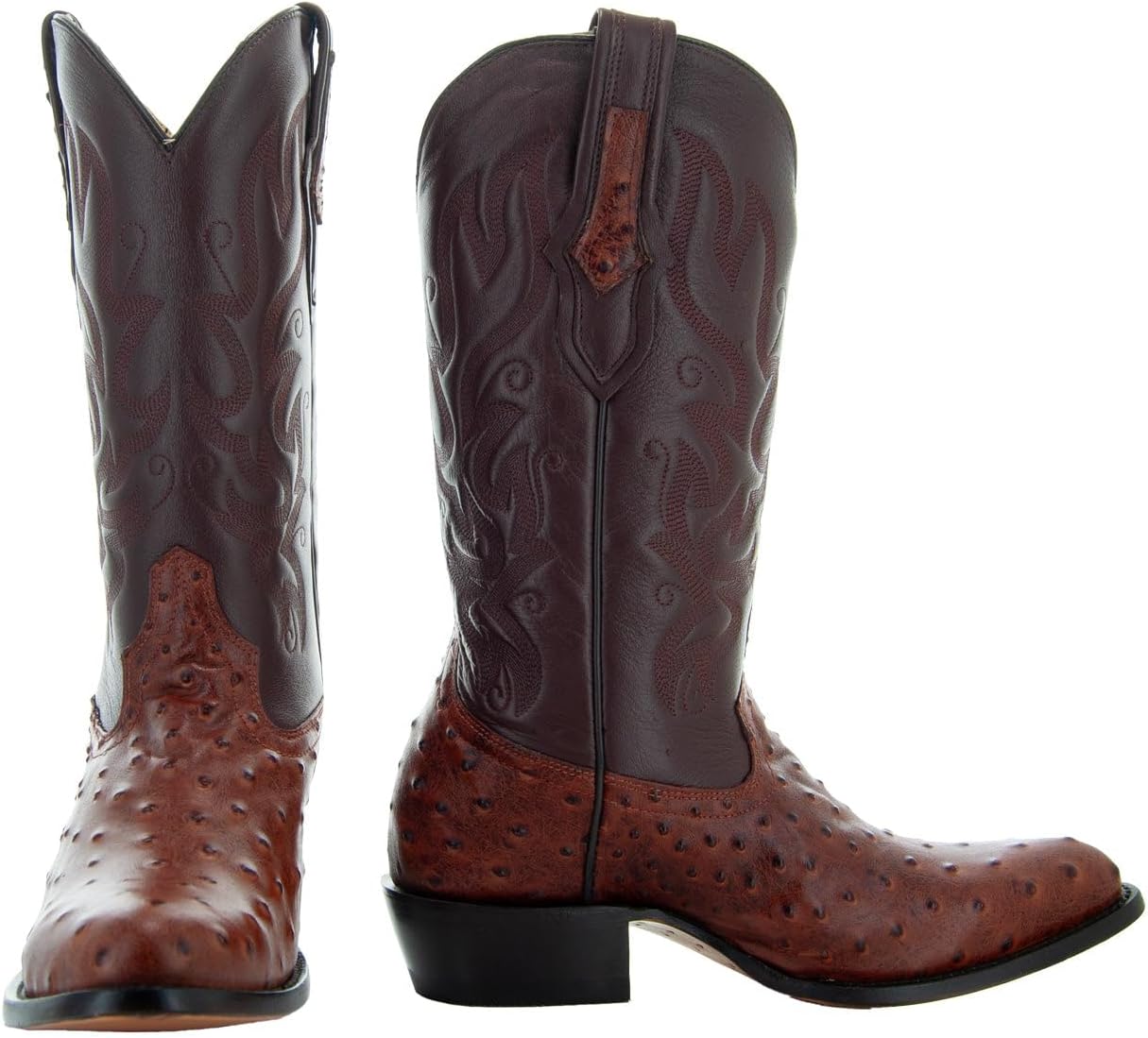 

Мужские ковбойские сапоги Soto с рисунком страуса, экзотические мужские ковбойские сапоги, западные сапоги для мужчин H7002 Soto Boots, Cognac