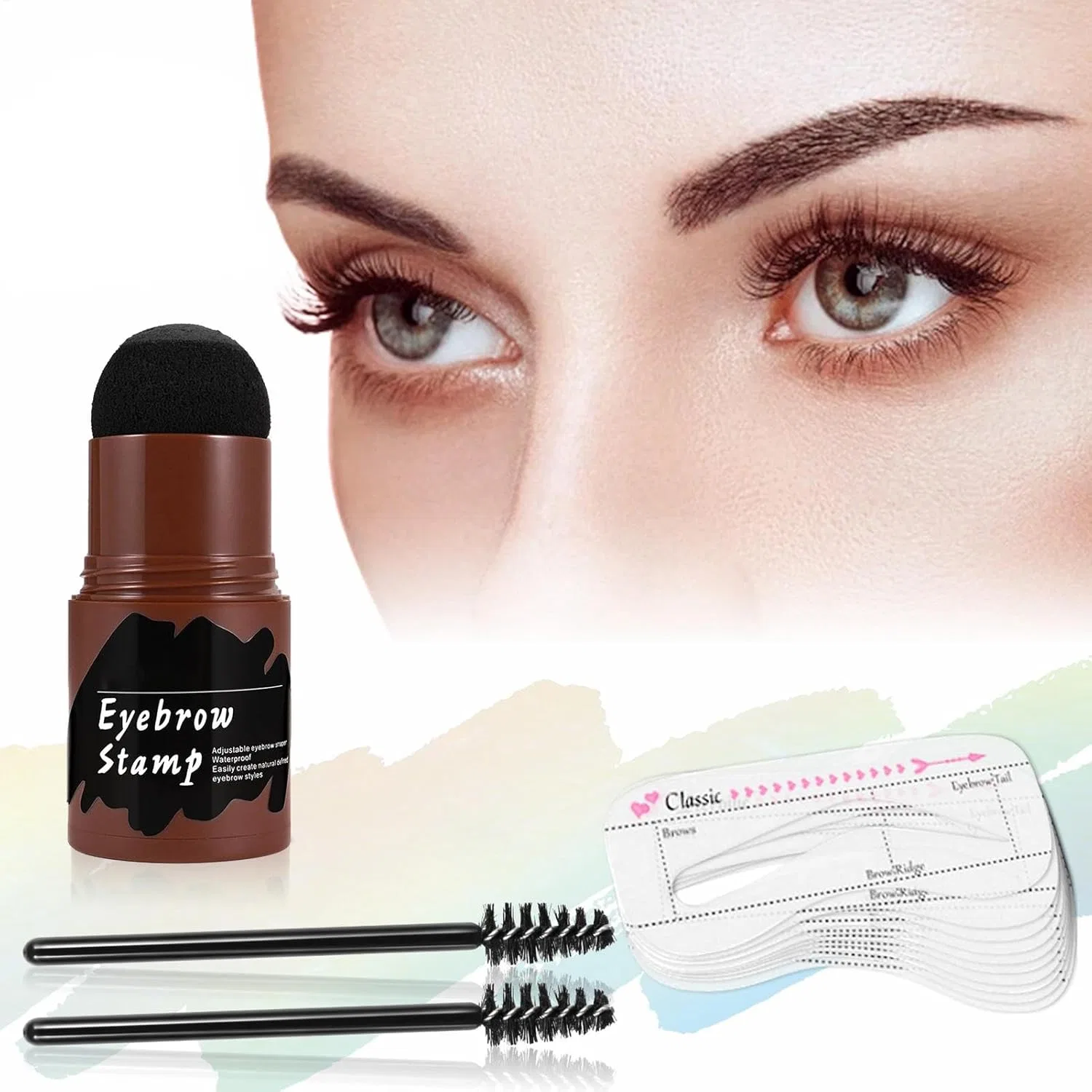 Трафарет для бровей Perfect Eyebrow Tint Kit, 10 шт, водостойкий, PVC