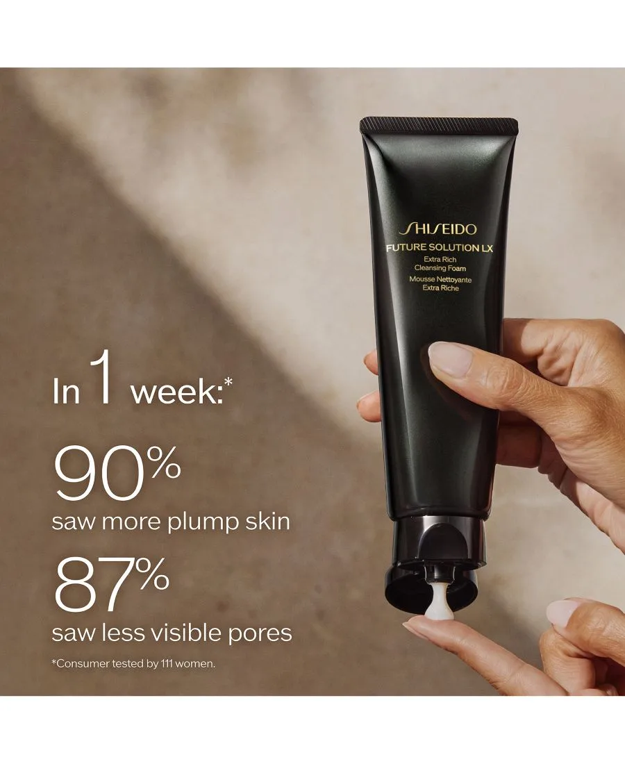 Shiseido Пенка для умывания Future Solution LX Extra Rich, 4,7 унции — фото 4