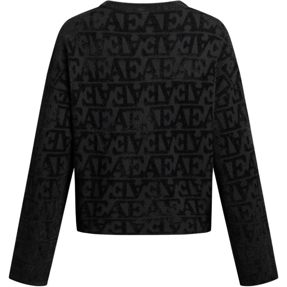 

Вязкий джемпер с жаккардовым эффектом сплошного флока и логотипом Ea EMPORIO ARMANI, черный