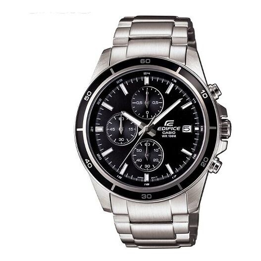 

Часы CASIO EDIFICE Serieses Men's Black/Silver Black DialSilver Strap Mens BlackSilver Analog, черный