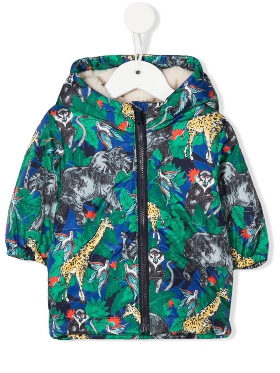 

Kenzo Kids пуховик с принтом Jungle, синий
