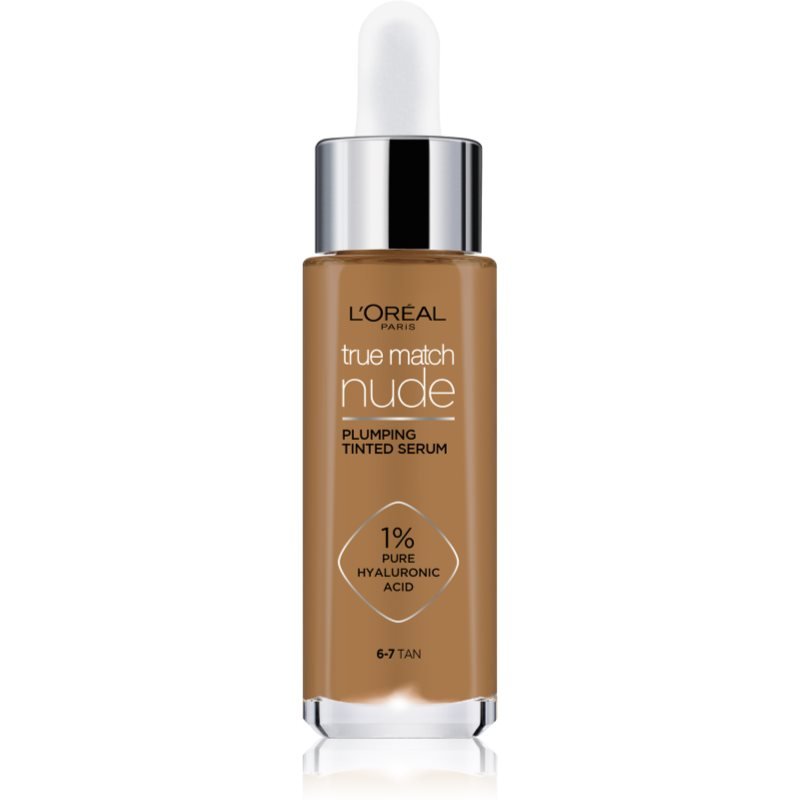 

L'Oreal Paris, True Match Nude Plumping Tinted Serum Сыворотка для вечернего тона кожи, оттенок 6–7 Tan, 30 мл