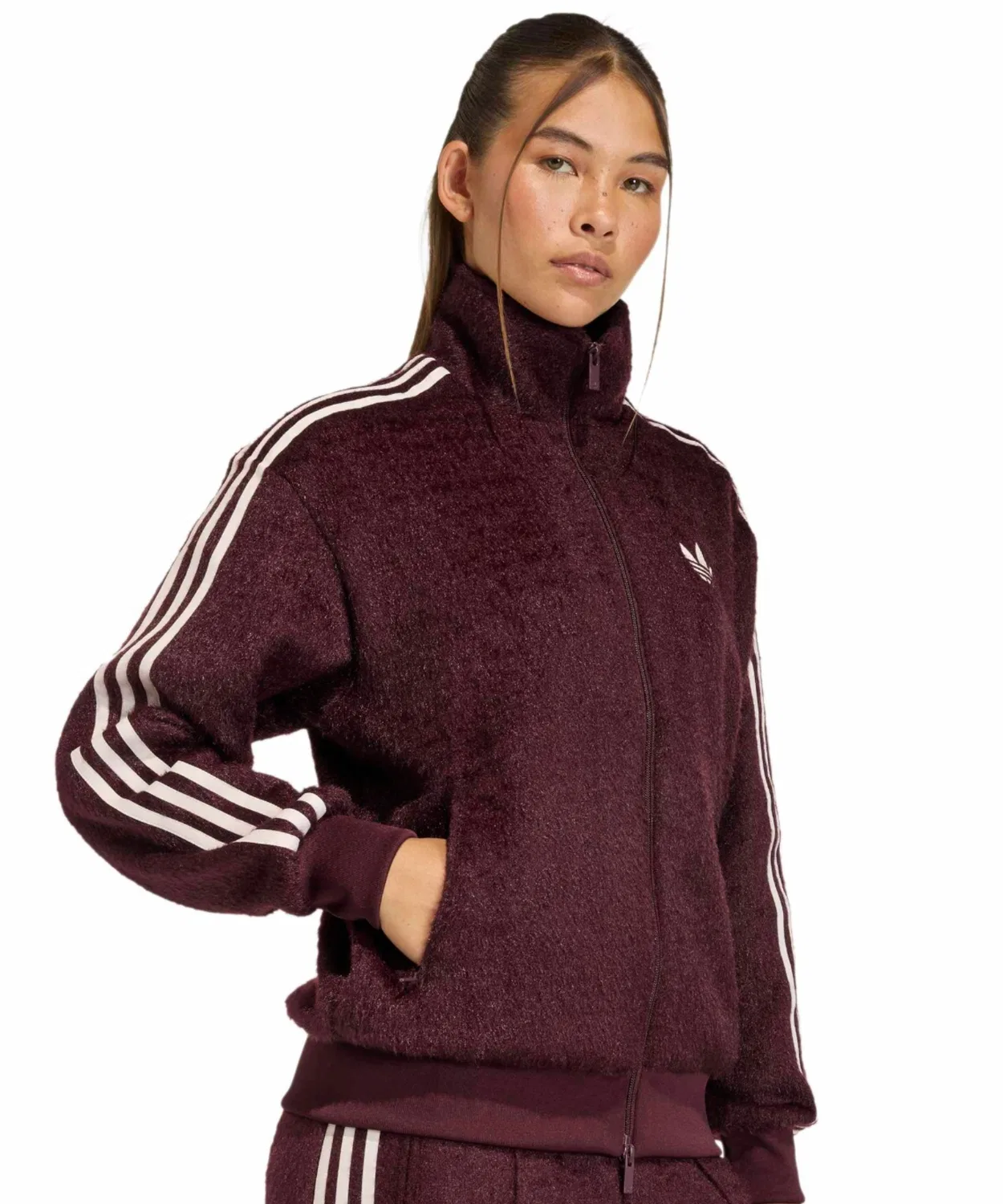 Трек-топ adidas Originals Firebird из мохера, бордовый — фото 2