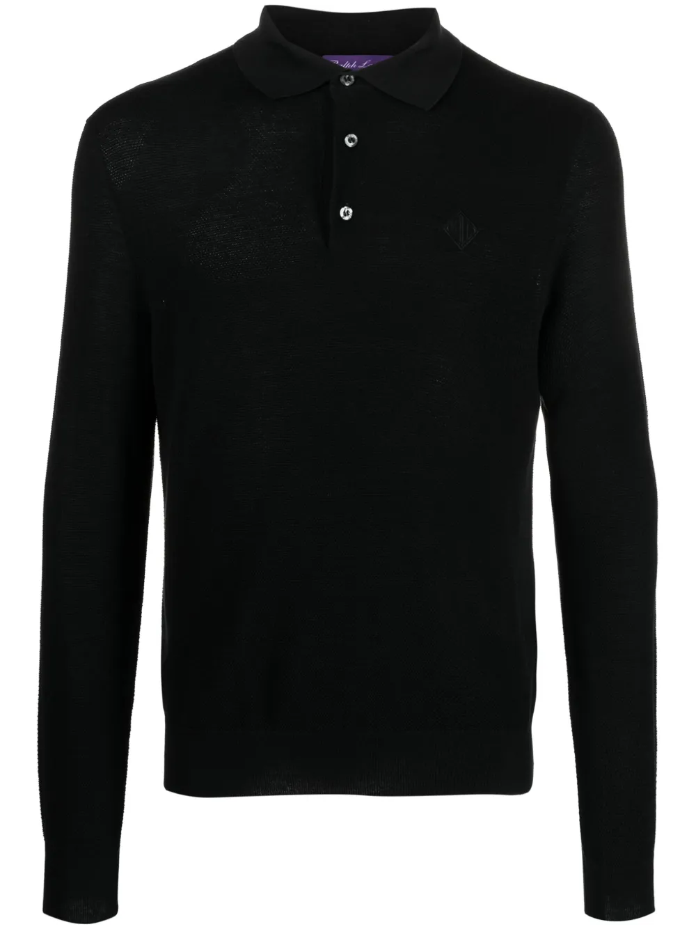 

Джемпер-поло с вышитым логотипом Ralph Lauren Purple Label, черный