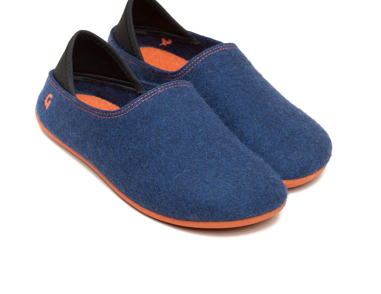 

Сабо Gottstein Hausschuh Wool Slip On, цвет midnight/orange