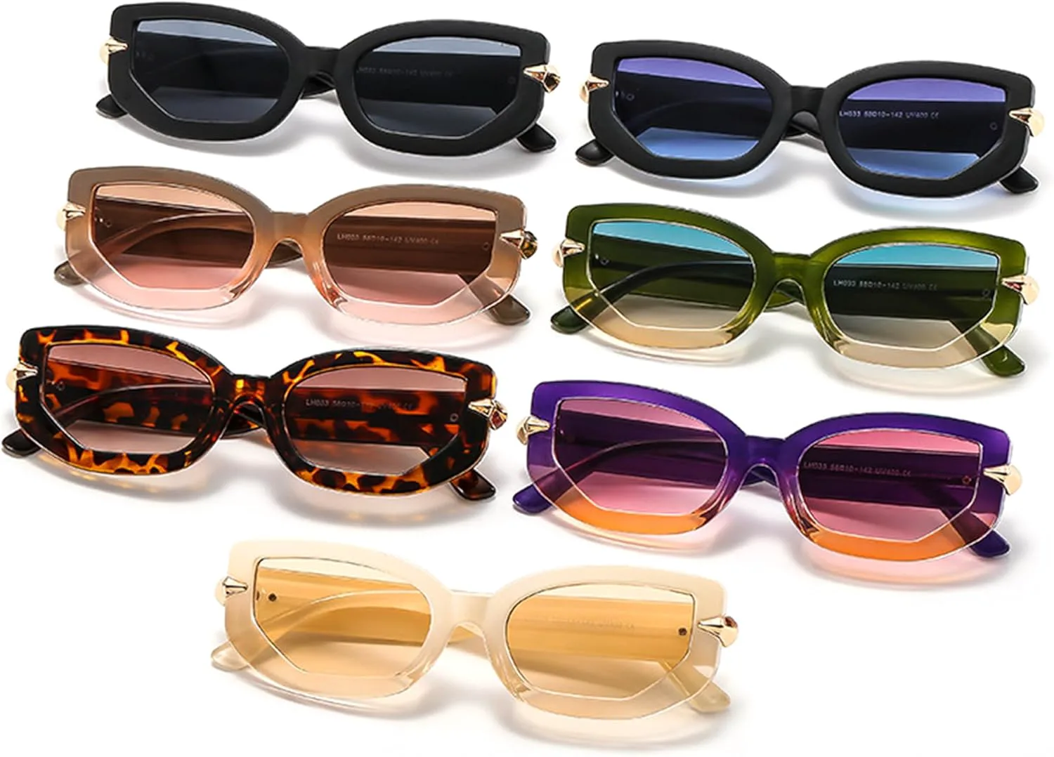 

Солнцезащитные очки Bullabulling в стиле ретро «кошачий глаз» для женщин, модные, нестандартной формы, в стиле панк и хип-хоп, с защитой от ультрафиолета UV400, C2