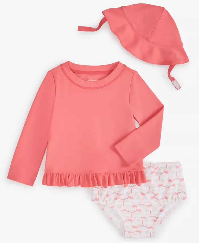 

Шапочка, топ и шорты для плавания Baby Girls Butterfly First Impressions, розовый