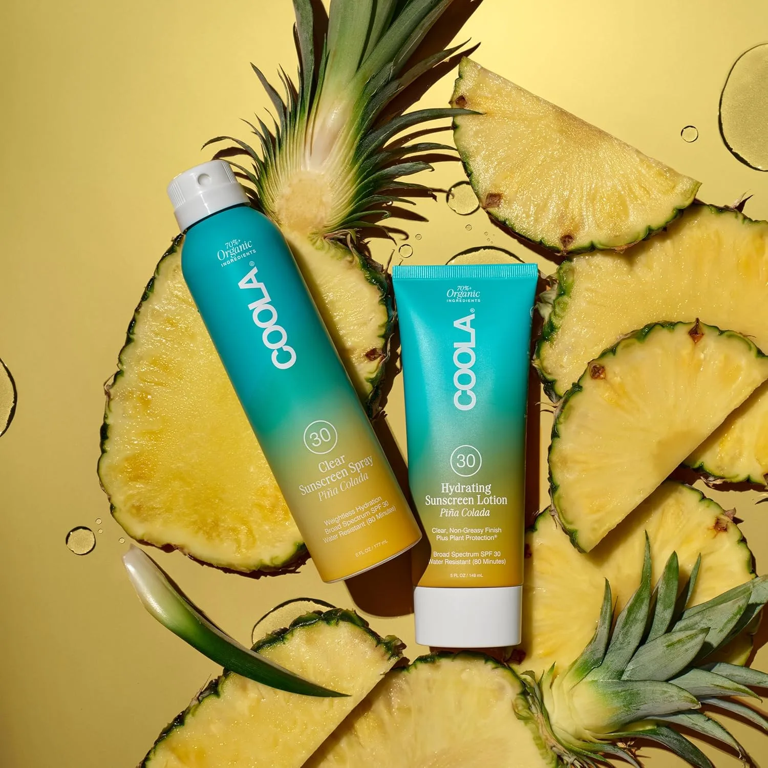 Органический солнцезащитный лосьон для тела COOLA SPF 30, протестирован дерматологами, обеспечивает ежедневную защиту кожи, подходит для веганов и не содержит глютена, 140 мл., Pina Colada — фото 3