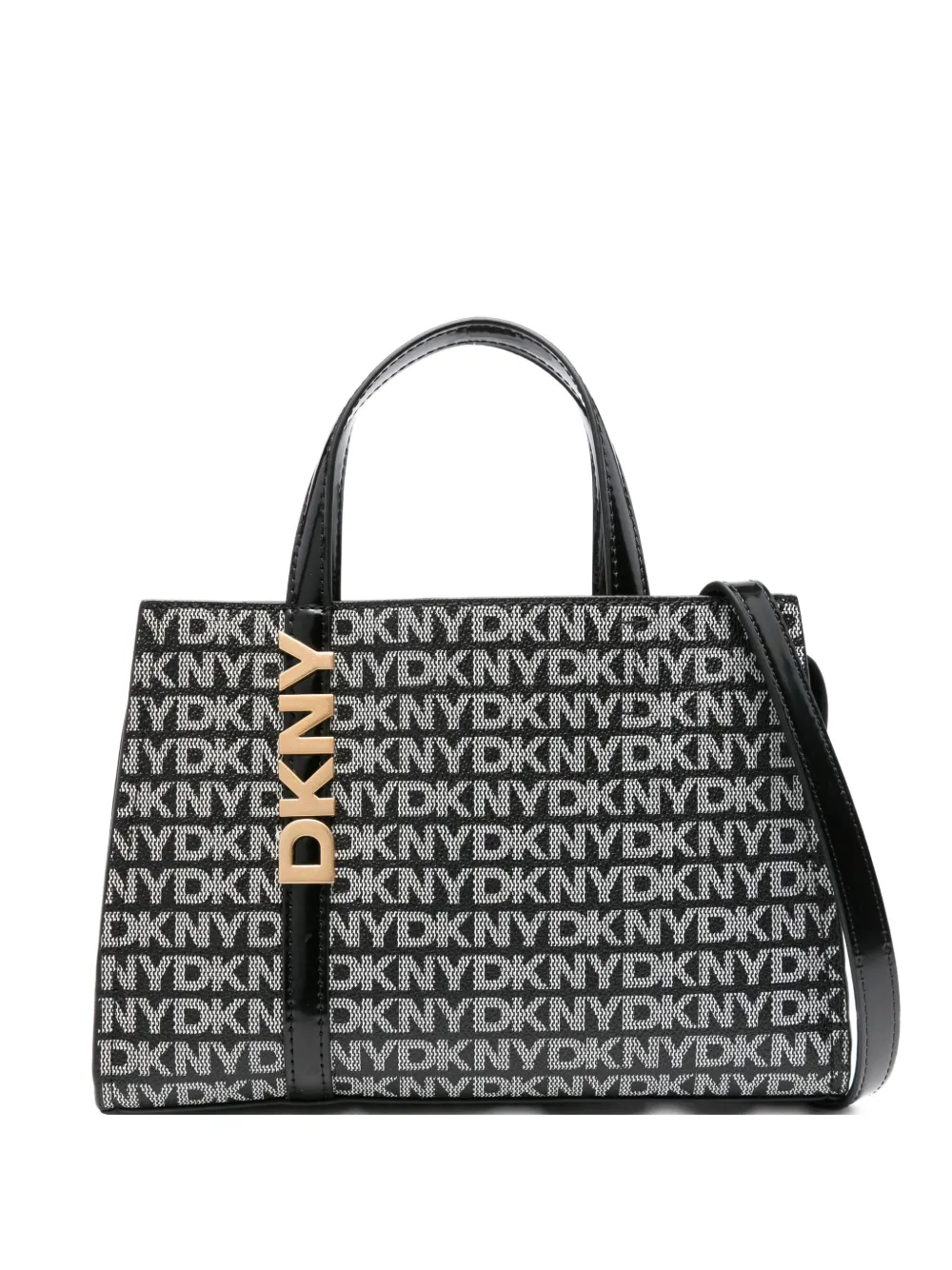 

Сумка-тоут с монограммой и логотипом DKNY, черный