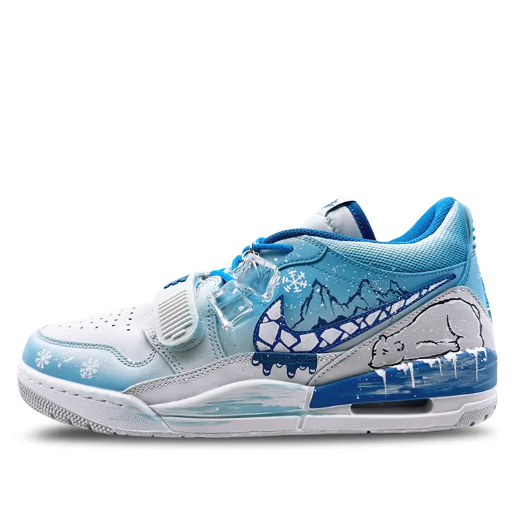 

Jordan Кроссовки Legacy 312 Anti Slip Wear Resistant Low Top Vintage Basketball Shoes Men's Blue White