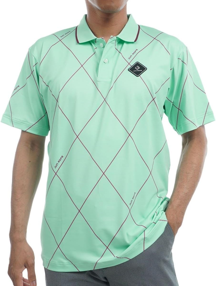 

Мужская рубашка-поло Jun Andrope, защита от УФ-излучения, быстросохнущая, с крупным ромбовидным узором, с коротким рукавом Jun & Rope, светло-зеленый