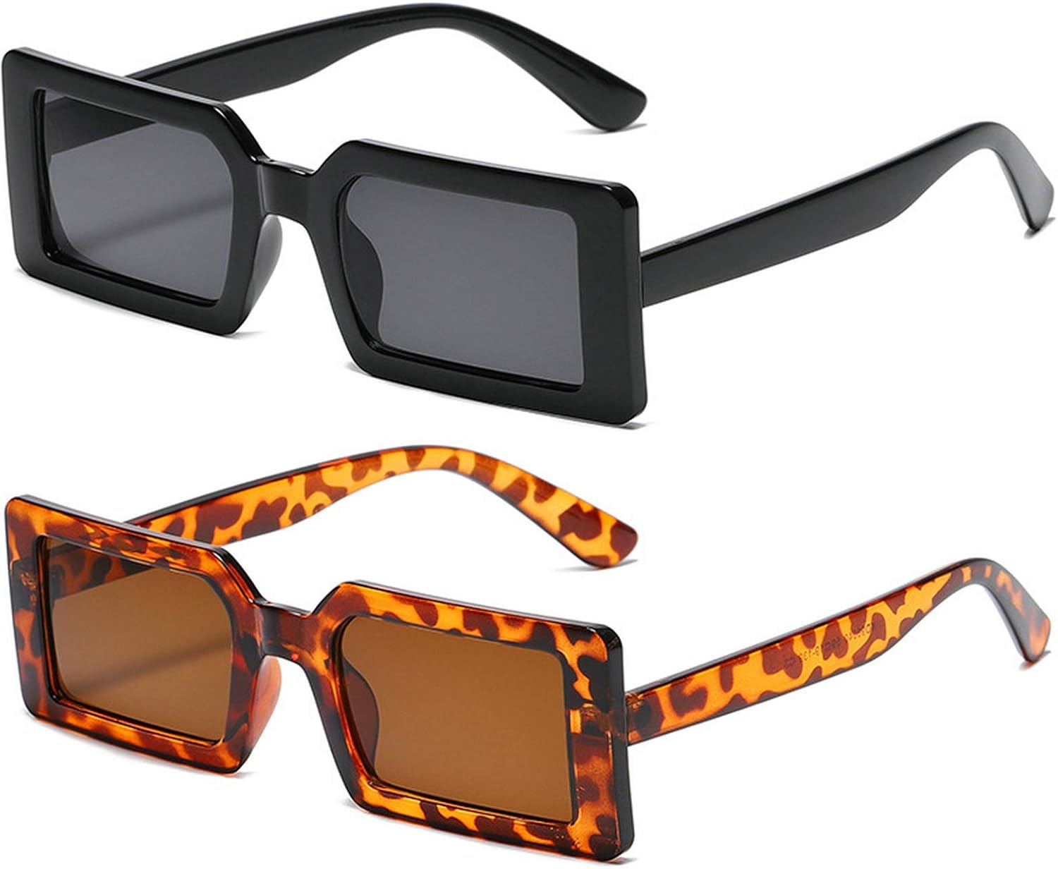 

Новые солнцезащитные очки 2020 года в квадратной оправе салатового цвета для женщин и мужчин. Модные солнцезащитные очки в прямоугольной оправе желтого цвета mincl, 2pcs-black&leopard