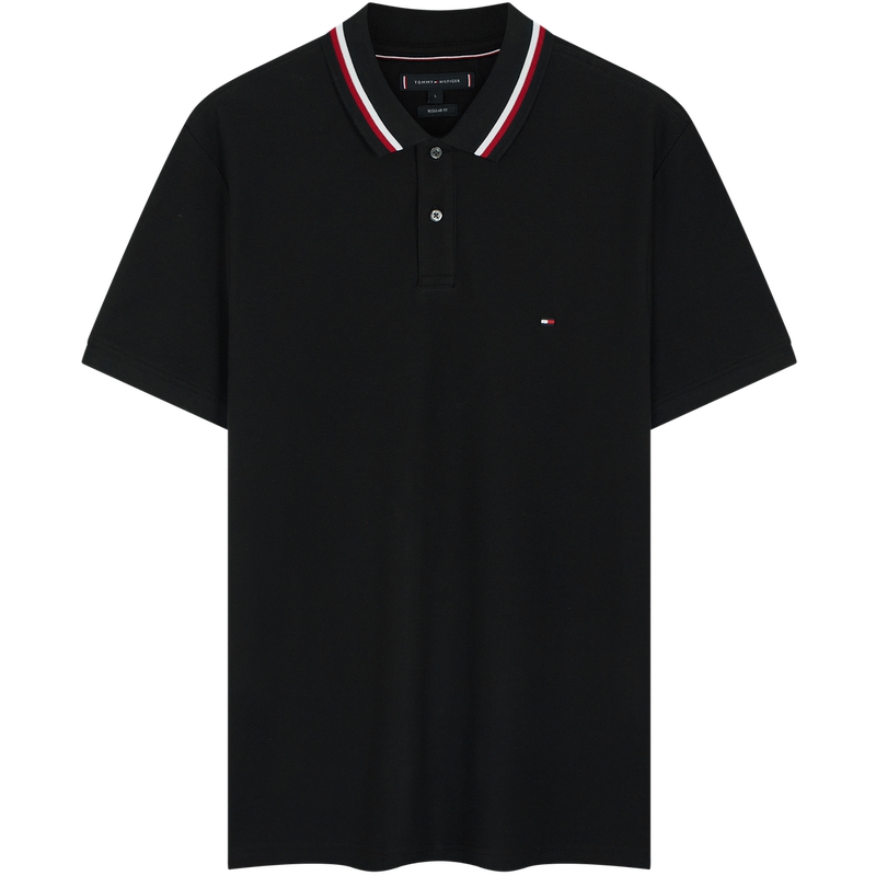 

Поло с вышитым логотипом Tommy Hilfiger, черный