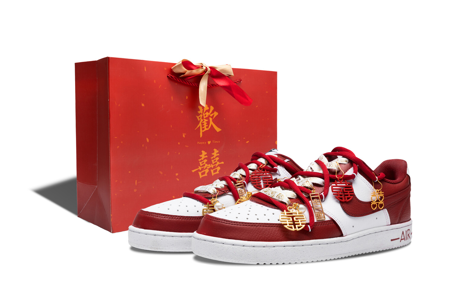 

Кроссовки Nike Dunk 廿 吾钟意你呀 秀禾 国风 挂饰 舒适百搭 潮流 防滑耐磨 低帮 板鞋 男款 正红, красный