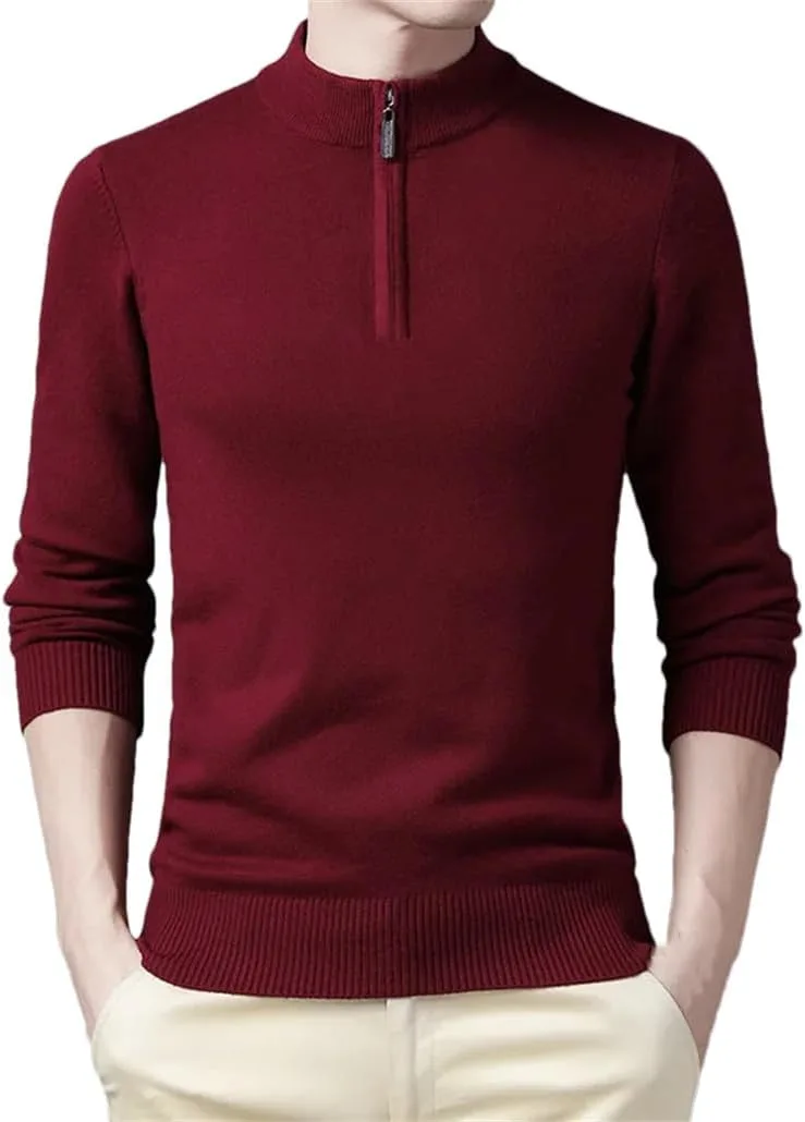 

Мужской полузастегивающийся пуловер с высоким воротником и длинными рукавами Nlievara