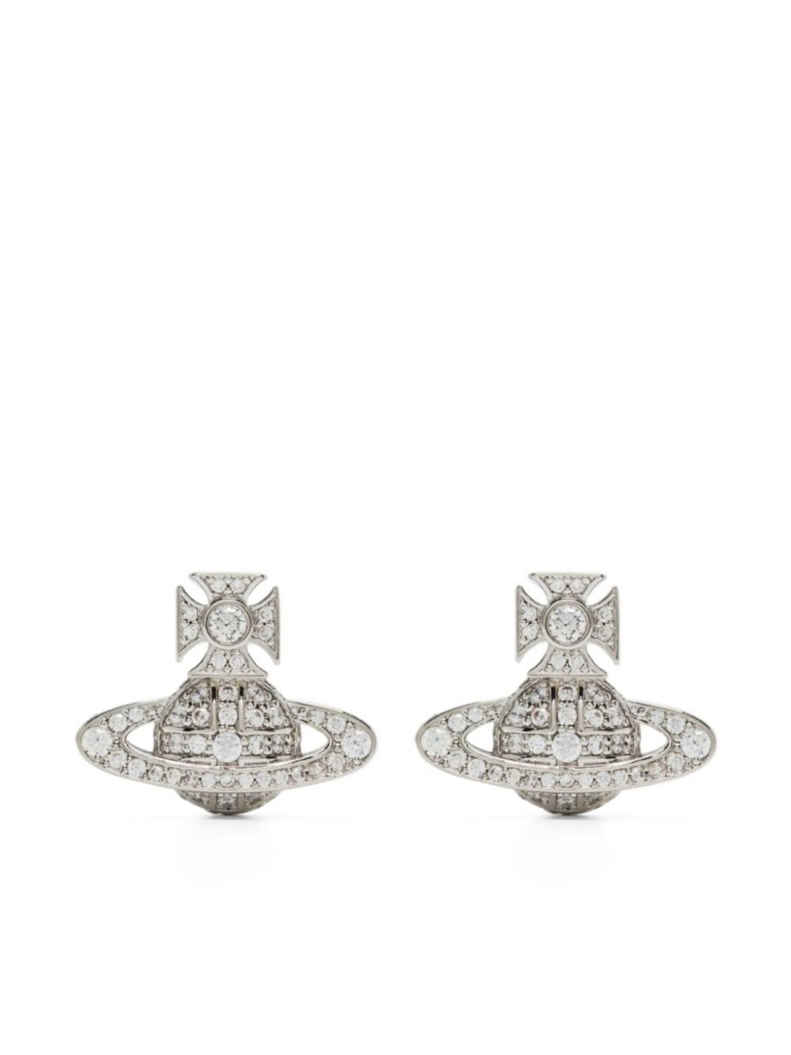 Серьги-гвоздики Orb с кристаллами Vivienne Westwood, серебряный