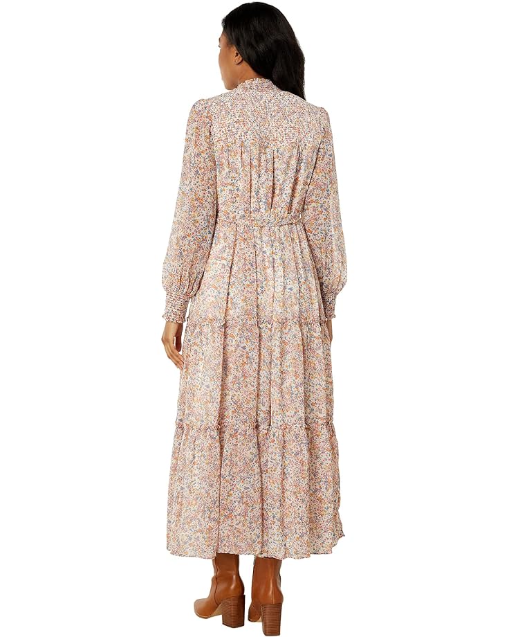 

Платье 1.STATE Long Sleeve Smocked Neck and Yoke Midi Dress, цвет Sweet Blooms