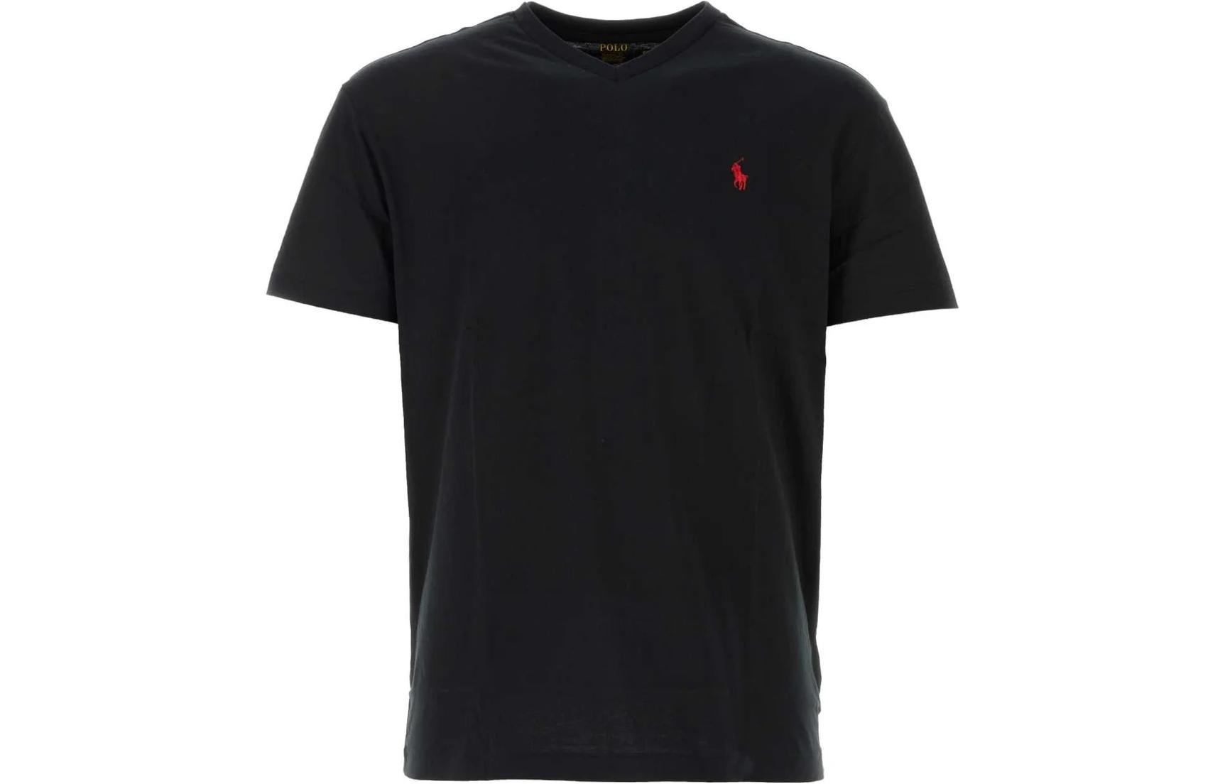 Поло Пони Футболка с V-образным вырезом Polo Ralph Lauren, Черный — фото 2