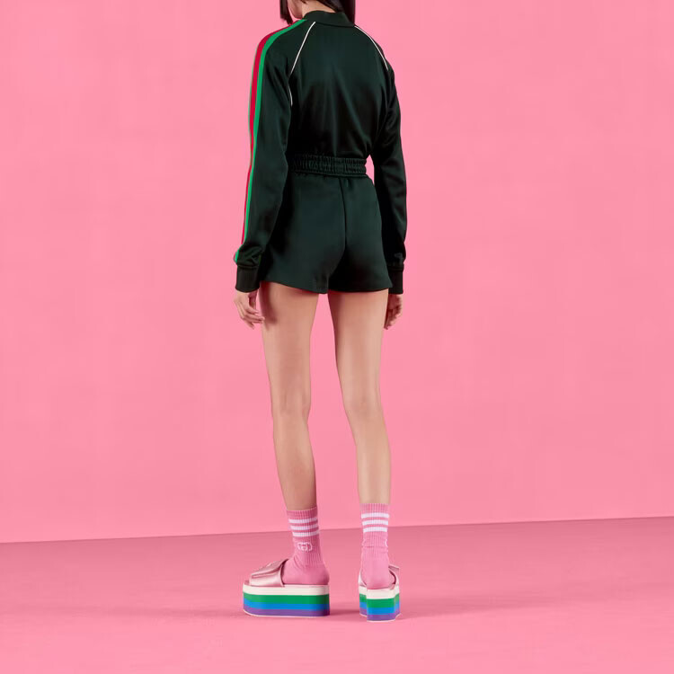 Шорты женские Adidas Originals X Gucci, зеленый — фото 3