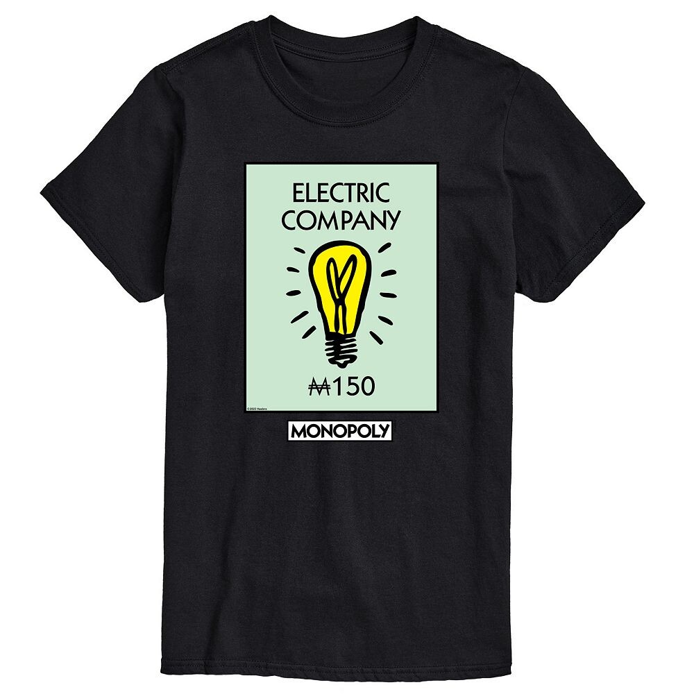

Мужская футболка с рисунком Monopoly Electric Company Licensed Character, черный