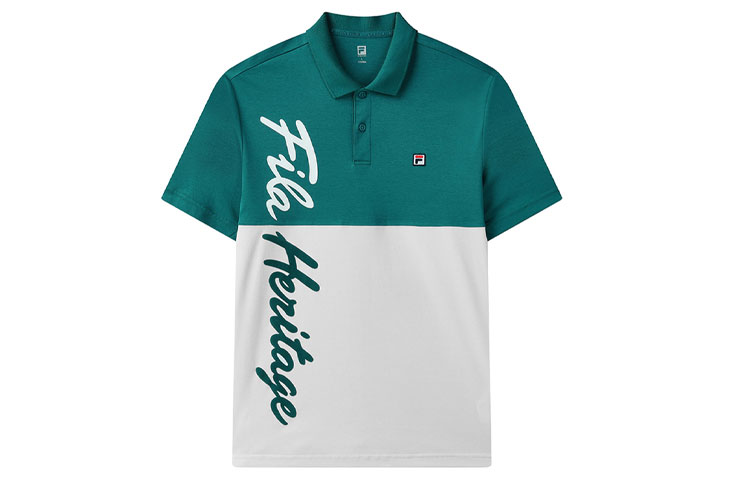 

Футболка поло мужская тёмный железно-зелёный FILA