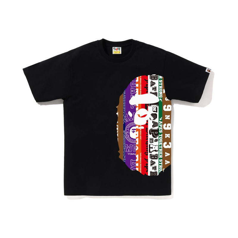 Футболка хлопковая с принтом логотипа A BATHING APE, черная — фото 2