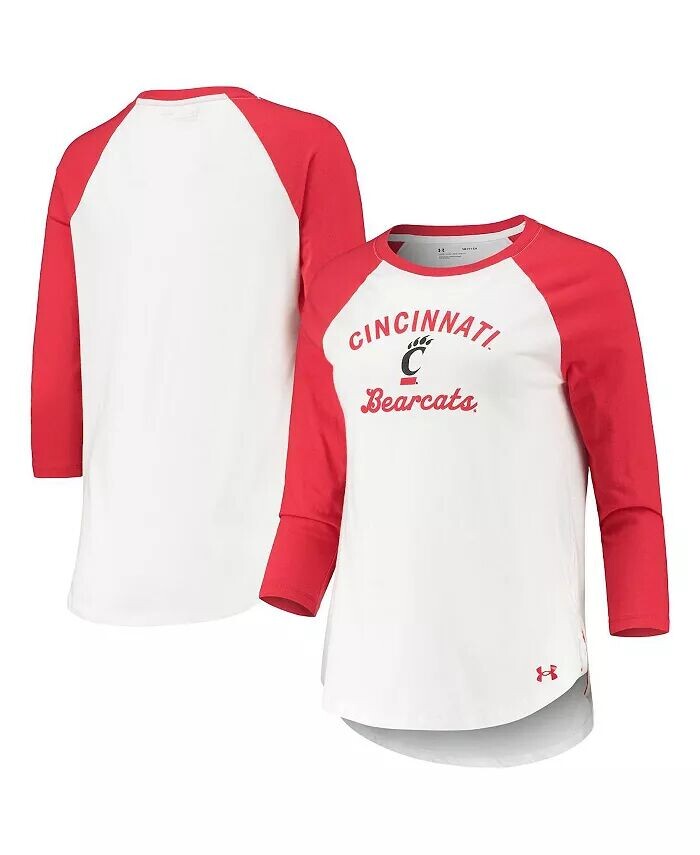 

Женская бело-красная футболка Cincinnati Bearcats Baseball реглан с рукавом 3/4 Under Armour