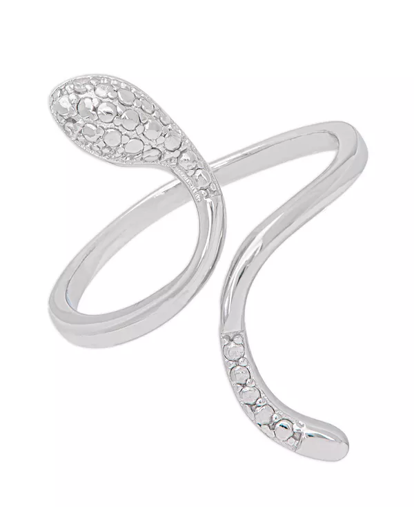 

Кольцо-Змея с бриллиантовым акцентом на тонкой серебряной пластине Macy'S, silver-plated
