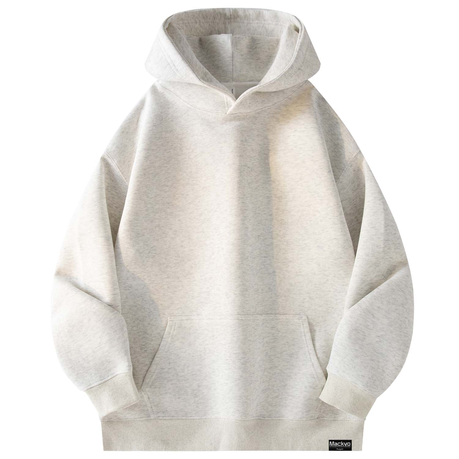 

Толстовка Unisex Hooded Moderate Heavyweight Mackyo, белый heather серый[500g fleece-lined r608]