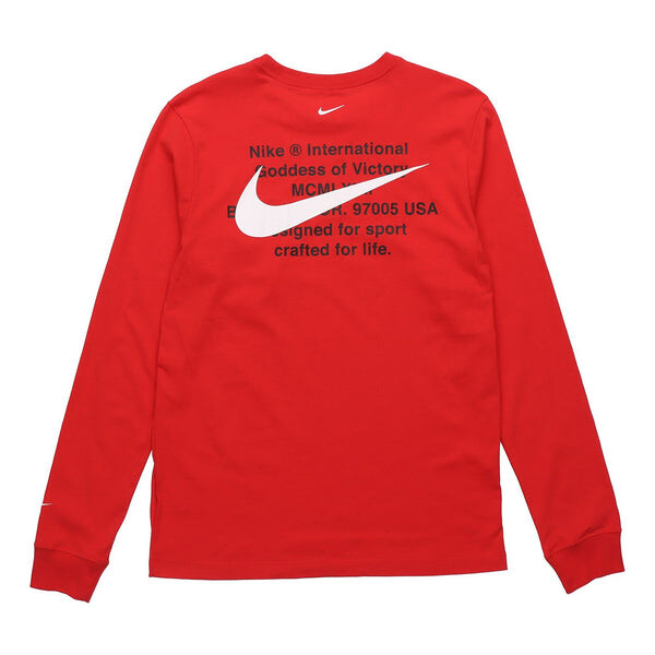 

Футболка men's printing round neck long sleeves red t-shirt Nike, красный