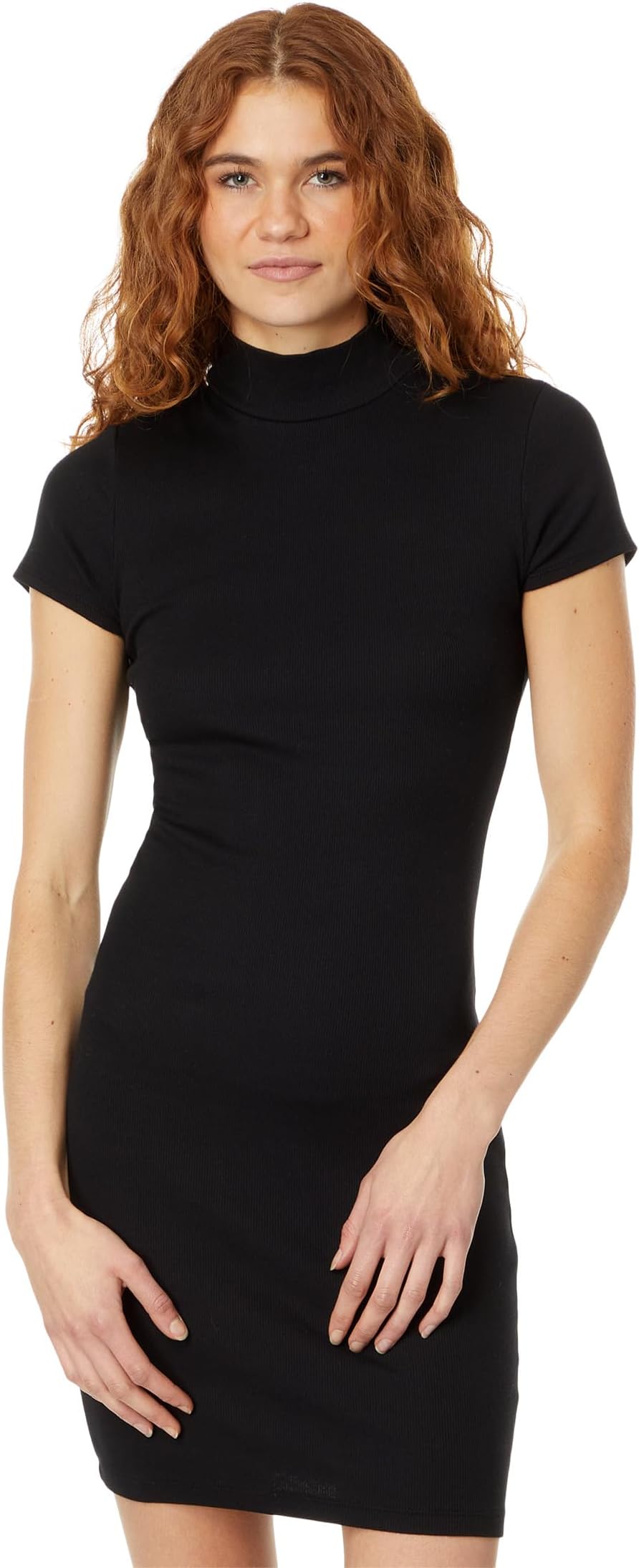 

Платье Michael Stars Viv Cap Sleeve Mock Neck Dress, черный