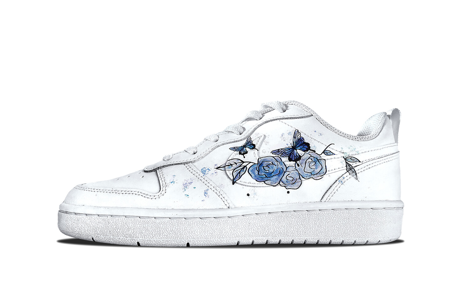 

Кроссовки Nike Court Borough Skateboard Shoes Women's Low-Top White Blue, Белый, Кроссовки Nike Court Borough Skateboard Shoes Women's Low-Top White Blue