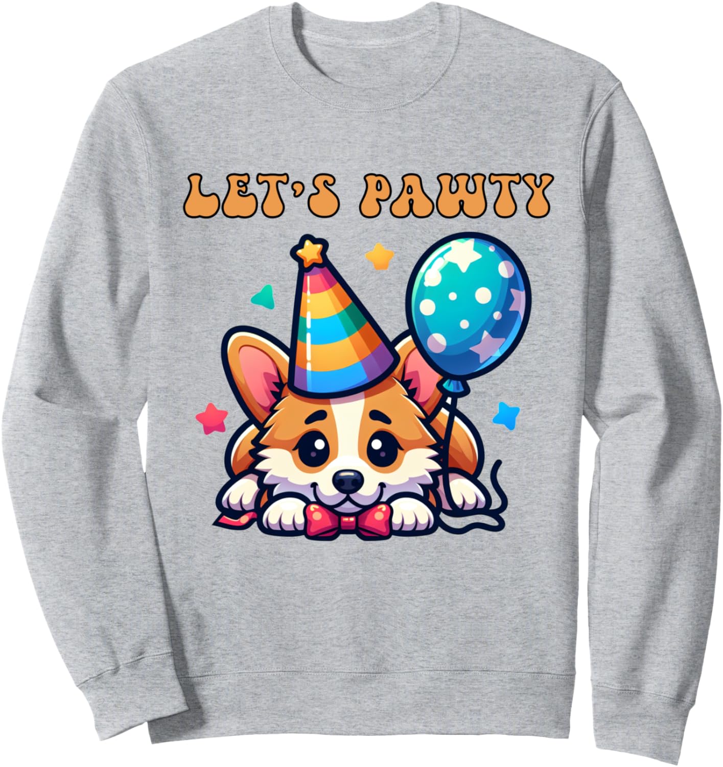 

Толстовка с надписью Let's Pawty Corgi Dog Lover Birthday Party (Давай повеселимся!) для мужчин, женщин и детей Let'S Pawty Birthday Party Corgi Dog Lover Tees, серый