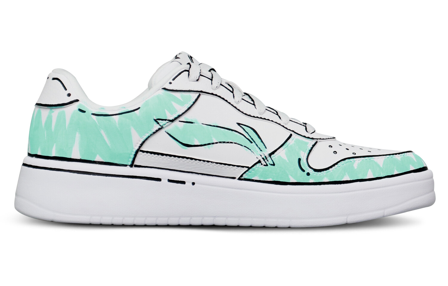 

Кроссовки LINING Sports Life Collection Skateboarding Shoes Men Low-top White/Green, белый