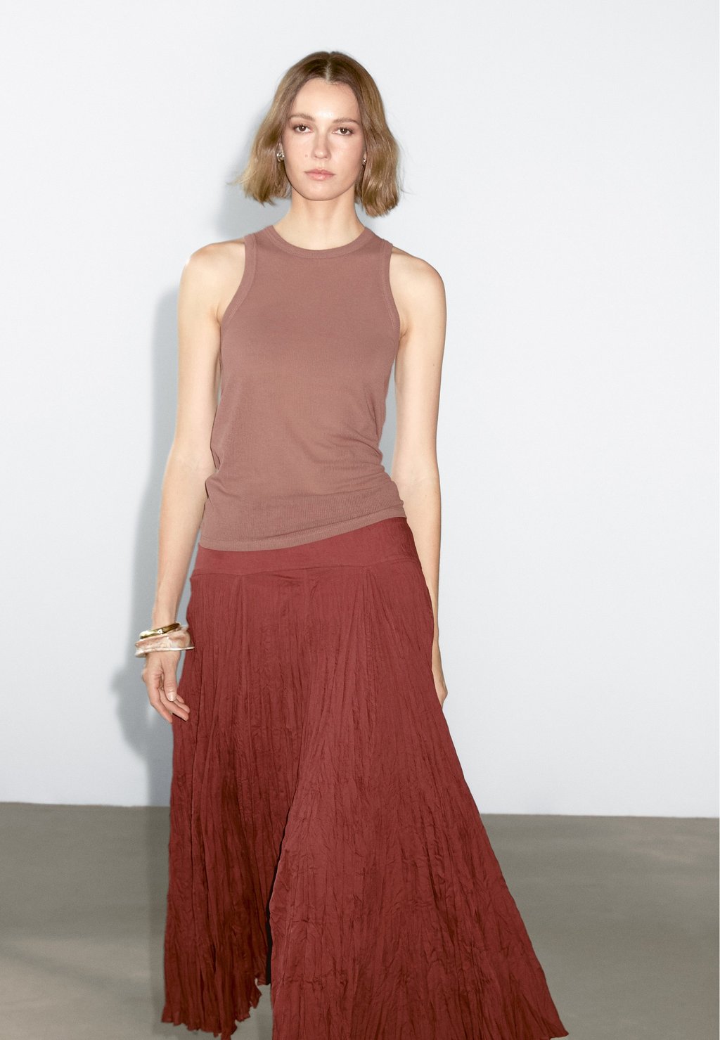 

Топ HALTER Massimo Dutti, цвет Mottled Pink