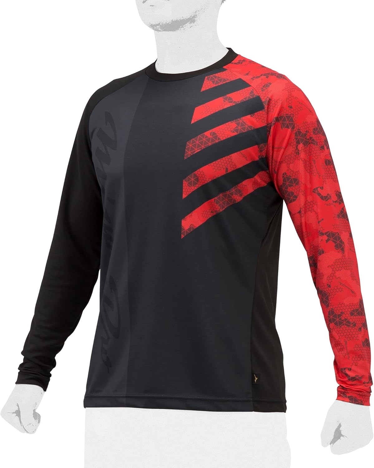 

Футболка Mizuno Pro Solar Cut с длинным рукавом (унисекс), бейсбольная, для тренировок, тренировок, пластиковая, 23SS (12JAAT83), черный/красный