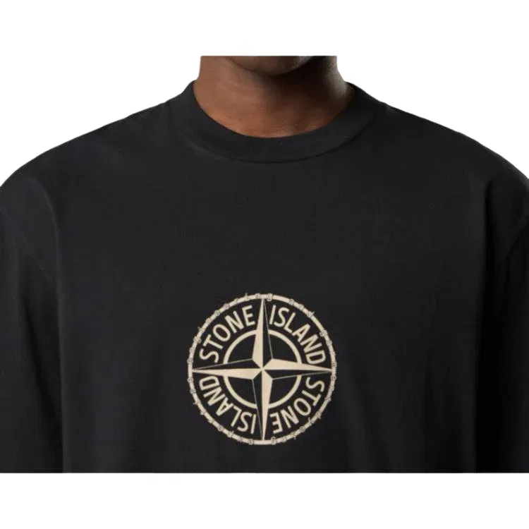 Футболка STONE ISLAND 2100001 All Around Compass, черная, L1S152100001S0362V0029 — фото 3