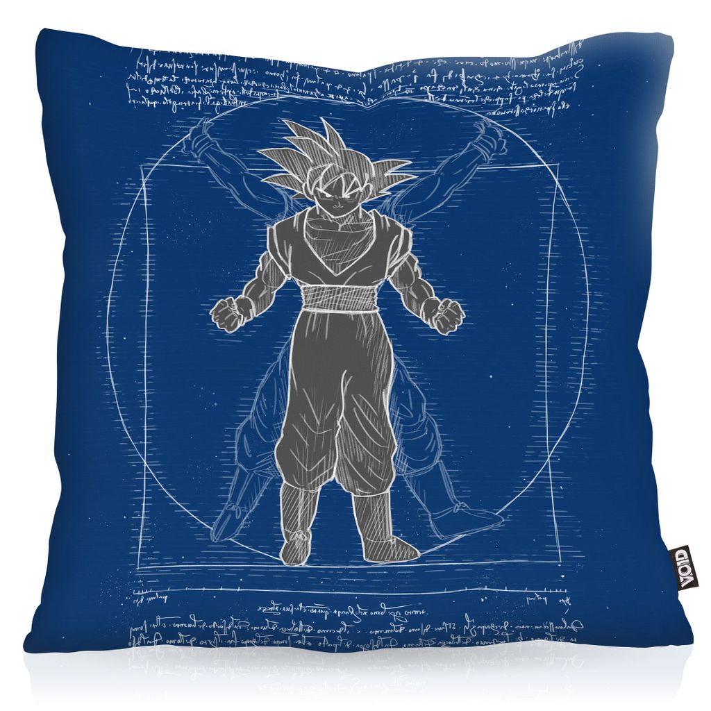 

Чехол на подушку VOID Vitruvian Son Goku, чехол для подушки из полиэстера, водонепроницаемый для улицы, мяч да Винчи z roshi vegeta, размер подушки: 80 x 80 см, цвет подушки: синий