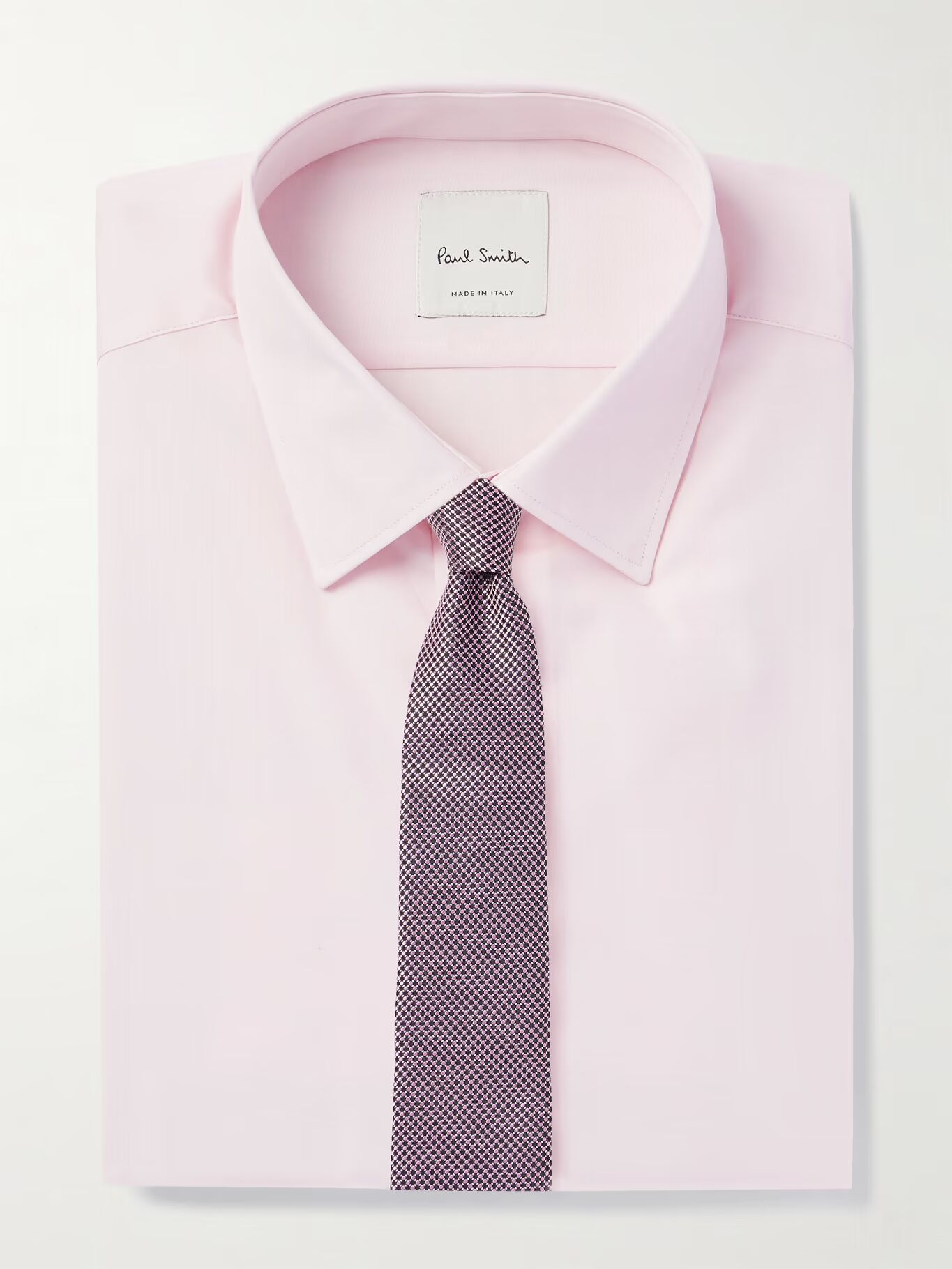 

Рубашка из хлопка и поплина с вырезом-воротником PAUL SMITH, розовый