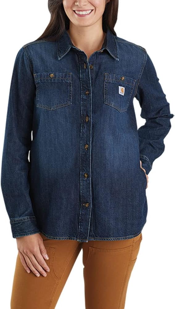 

Carhartt женская свободная джимовая рубашка средней плотности, Zion