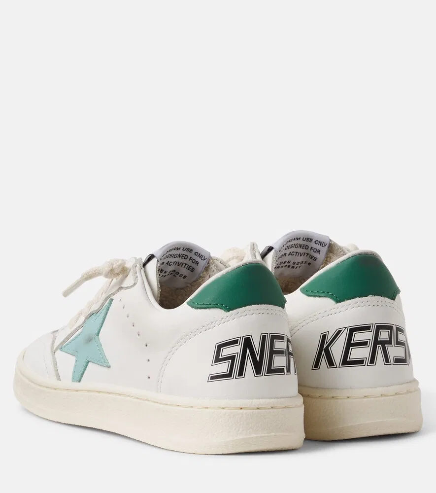 Кожаные кроссовки Ball Star Golden Goose Kids, белый — фото 2