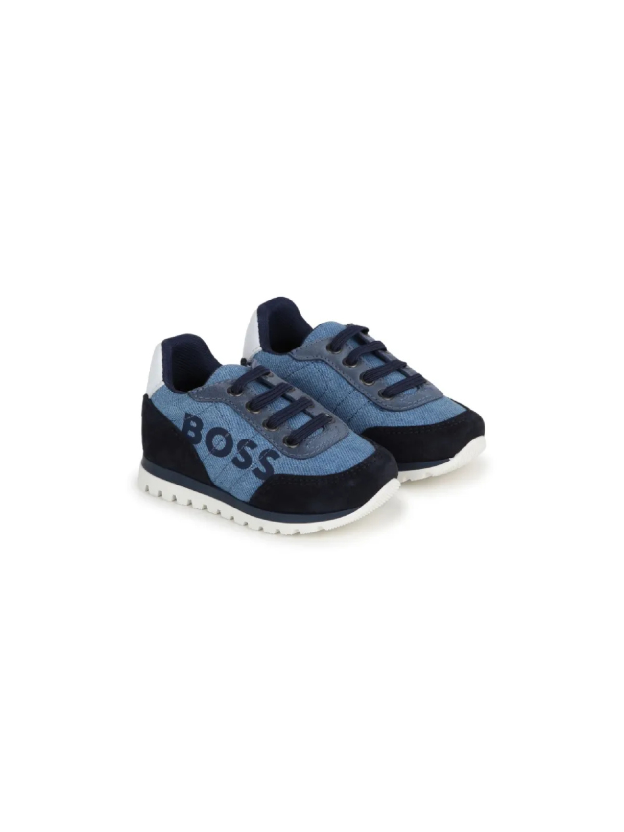 

BOSS Kidswear джинсовые кроссовки с логотипом, синий