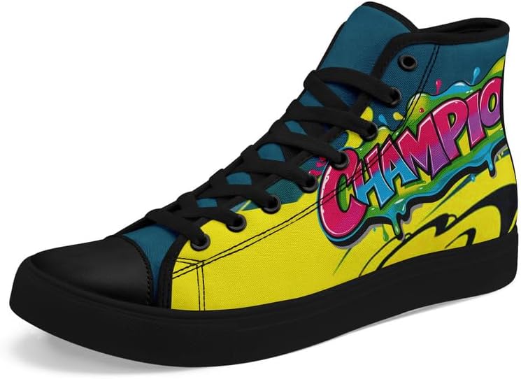 

Женские ультрафashion кеды на высокой подошве AWSOLE Yoga с принтом, унисекс, шнуровка, повседневная обувь для прогулок, тенниса и тренировок, черный/желтый