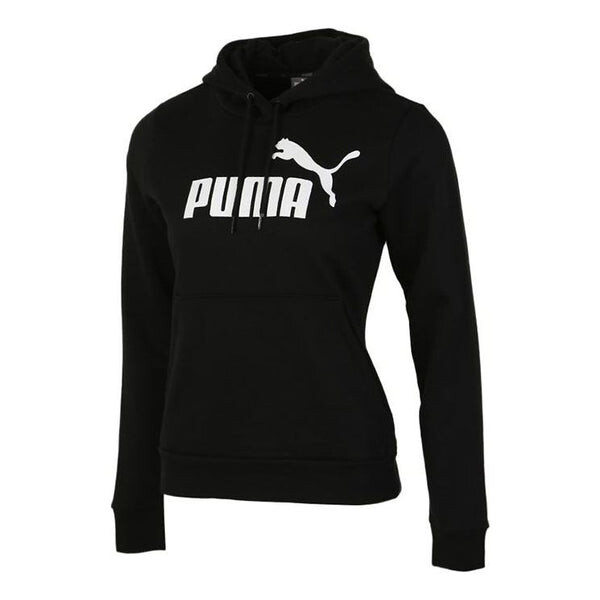 

Толстовка essentials hoodie 'black white' Puma, черный