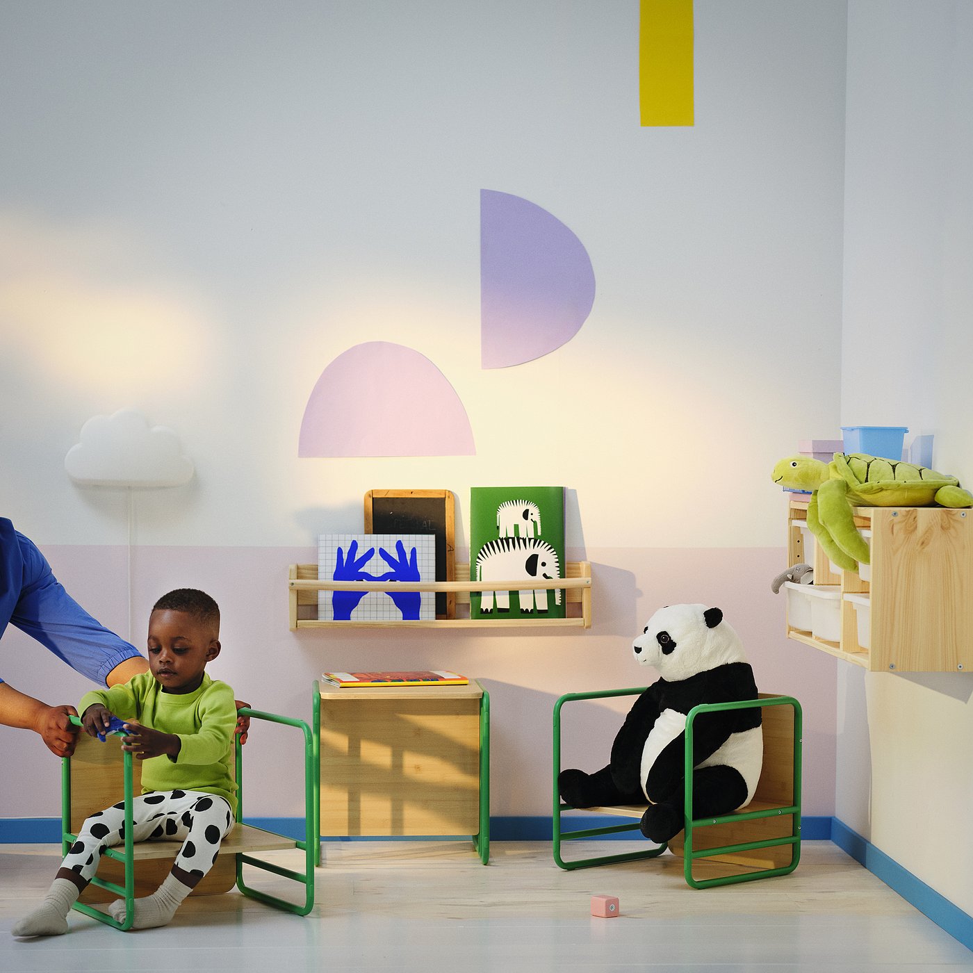 Многофункциональный детский стул/столик, зеленый IKEA Småskrake — фото 3