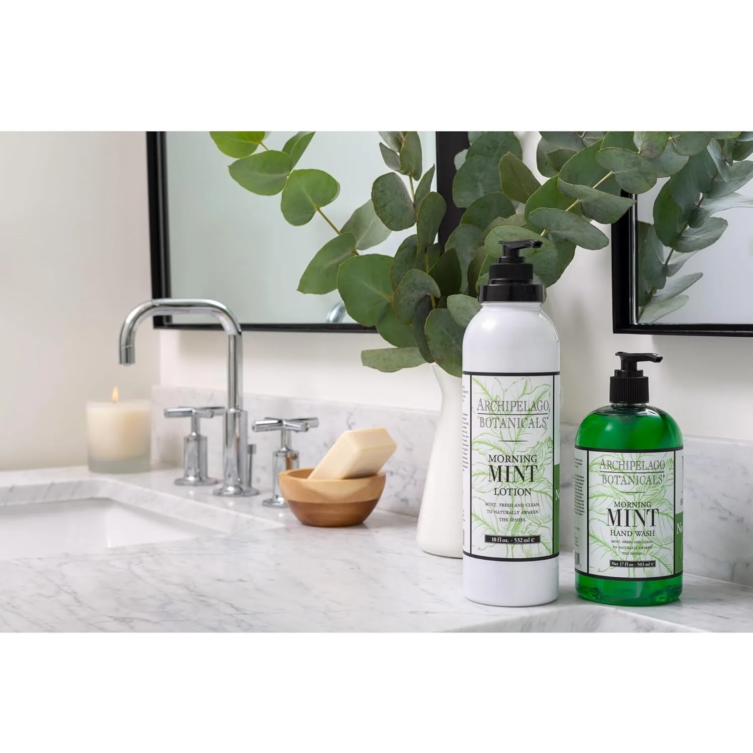 Увлажняющий лосьон для тела Archipelago Botanicals Morning Mint для чувствительной кожи, без парабенов, фталатов и ГМО, 18 унций. 510.30 г (1 шт.) — фото 4